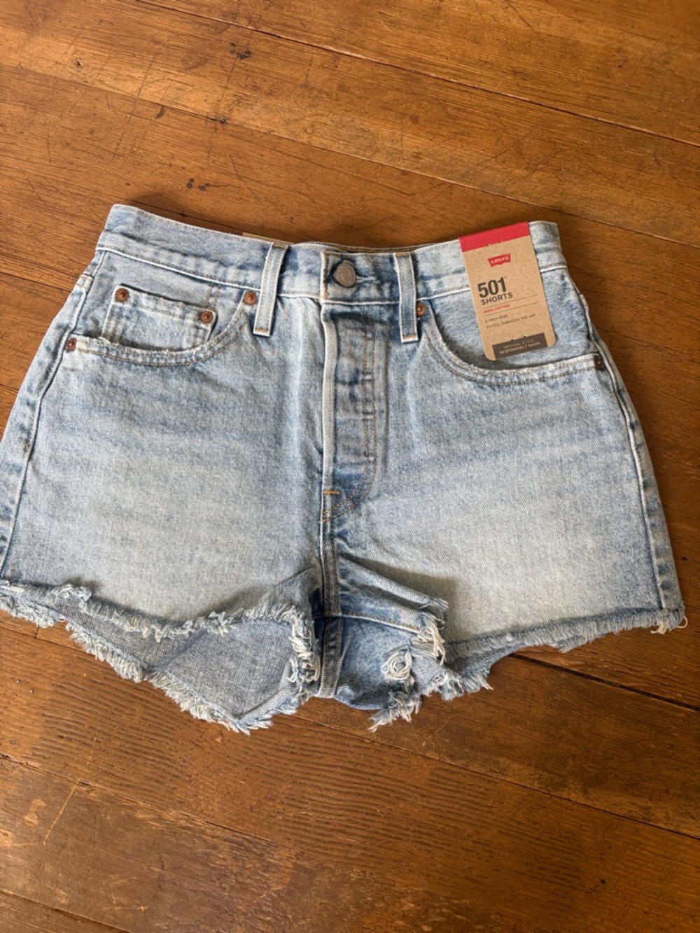 Levi's Light Blue 501 Cutoff Denim Shorts